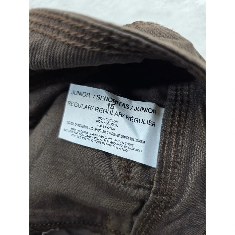 L.E.I. Cargo Shorts Womens Junior 15‎ Brown Cotton Utility Ashley Trouble NEW